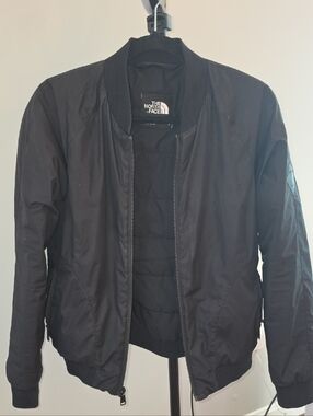 The North Face Black Bomber Jacket with Ribbed Collar